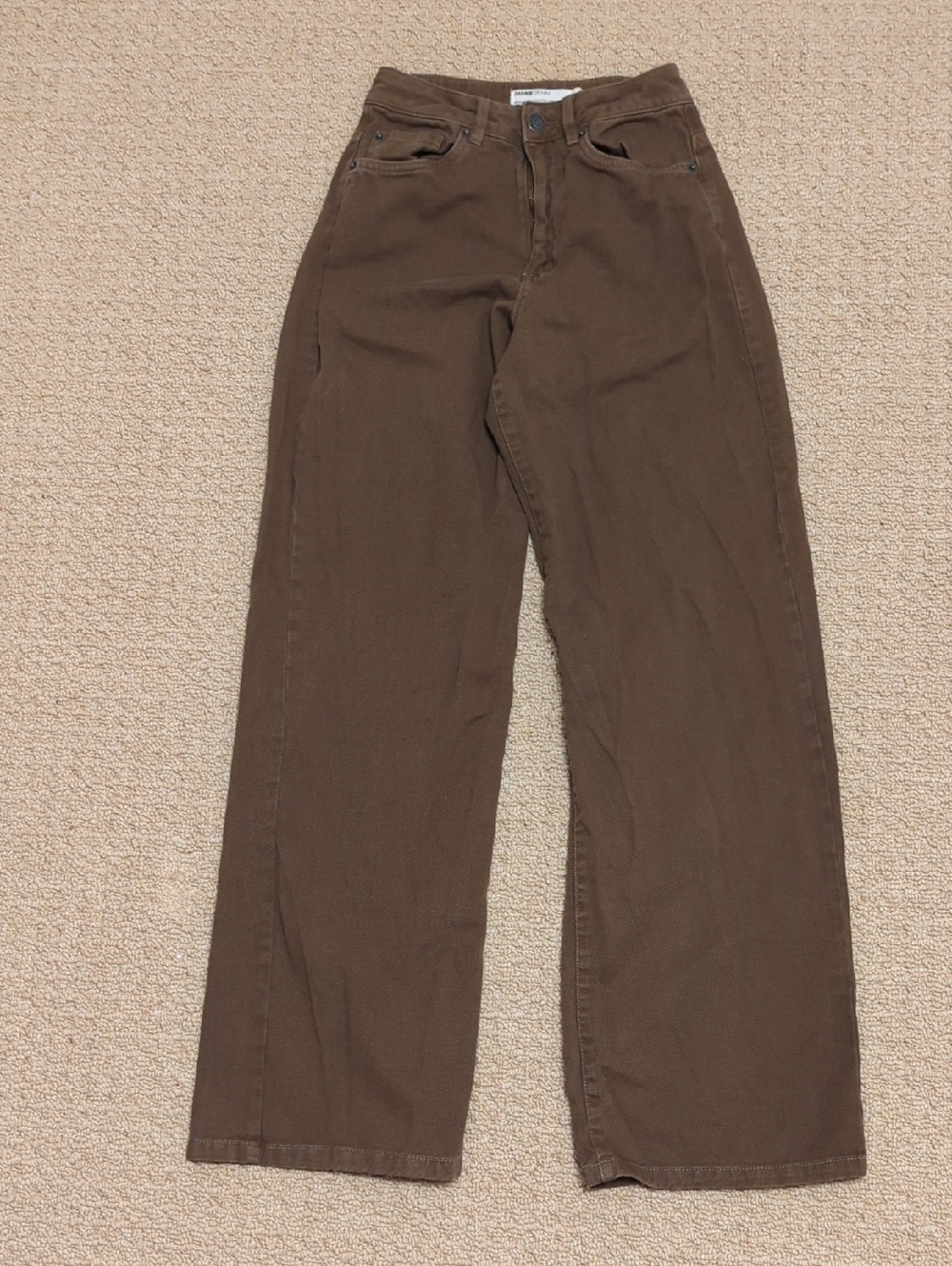 Garage Wide Leg Brown High-Rise Jeans